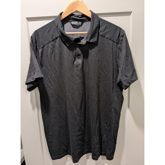 Arc'teryx XL Black Performance Polo Shirt Athletic Outdoors Hiking Mens (Read) - Picture 1 of 11